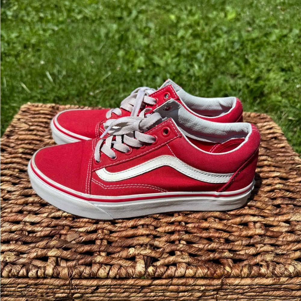 Vans Red & White Women’s Shoes - Picture 5 of 7